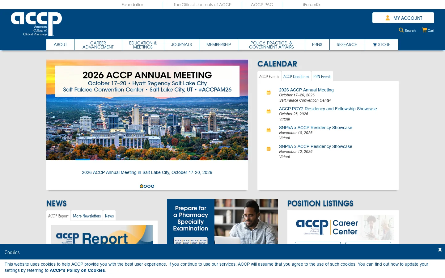 ACCP Homepage screenshot