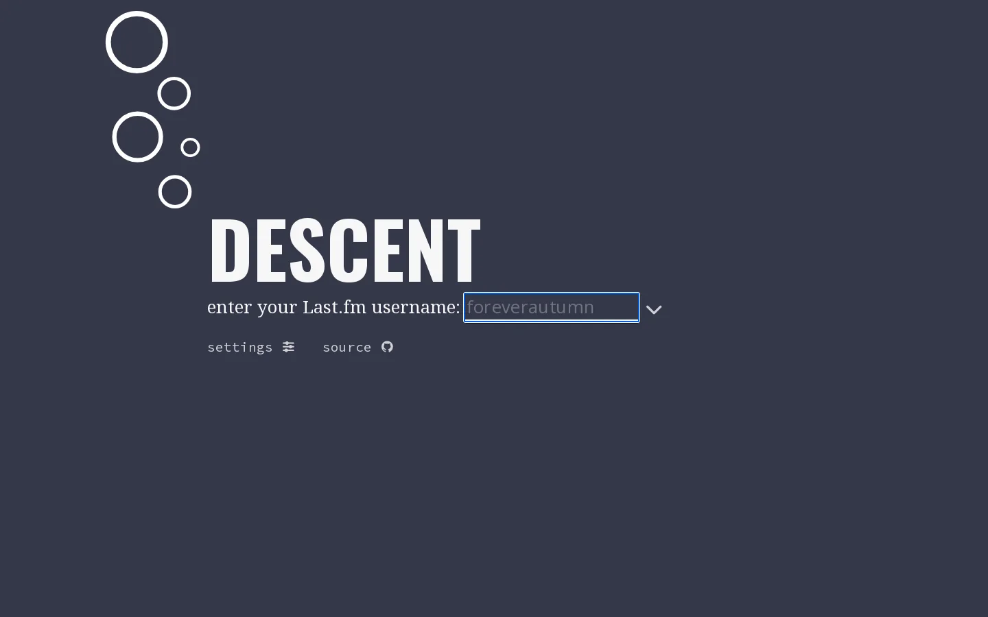 Descent Homepage screenshot