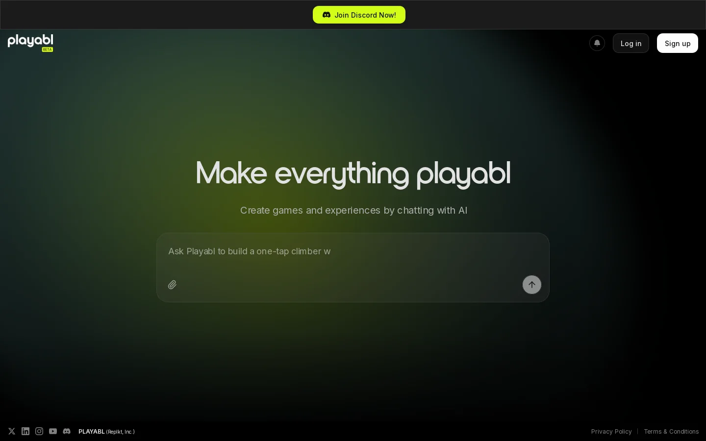 Playabl Homepage screenshot
