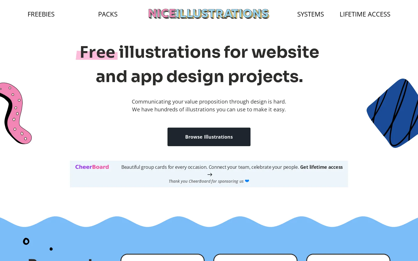 Nice Illustrations Homepage screenshot