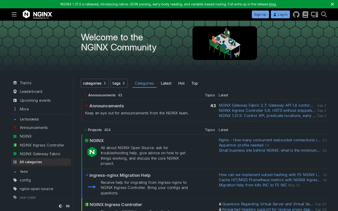 NGINX Community Forum - NGINX Community Homepage screenshot