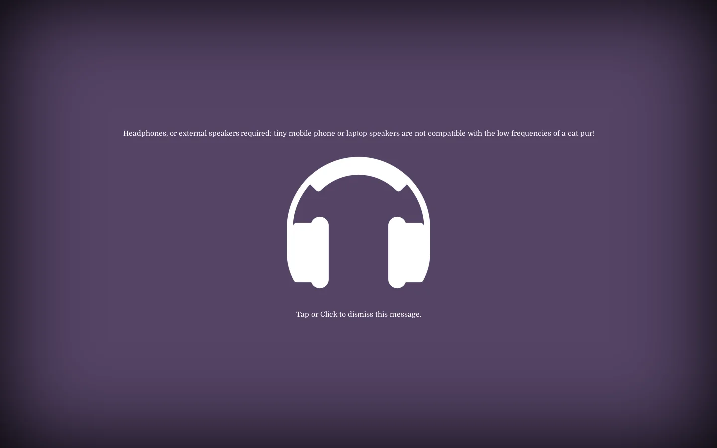 The Internet has a Cat! Meet Purrli, the Online Cat Purr Generator. Homepage screenshot
