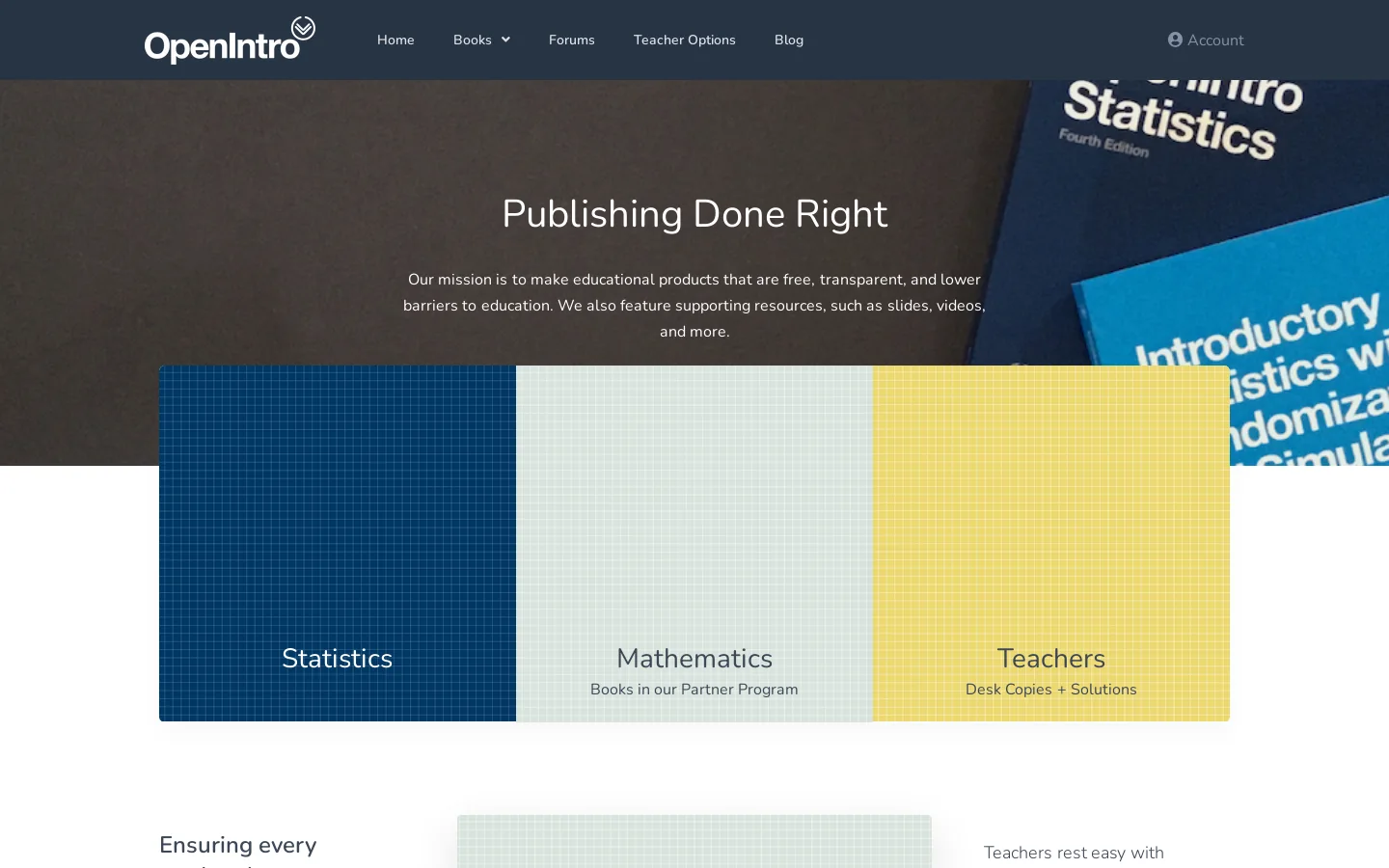 OpenIntro Homepage screenshot