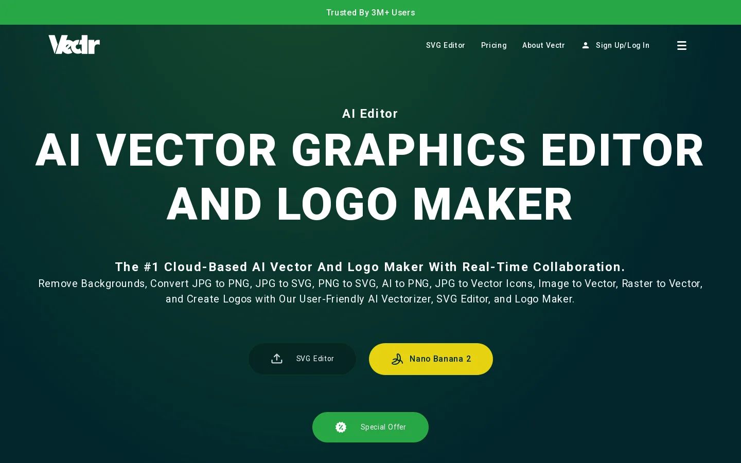 Vectr Homepage screenshot
