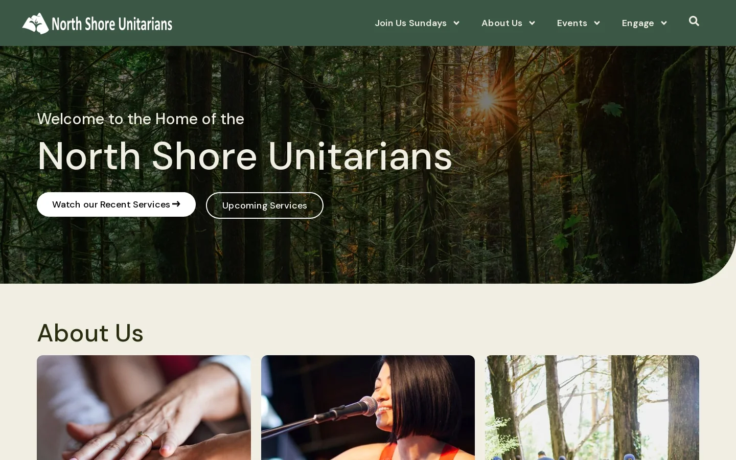 North Shore Unitarians Homepage screenshot
