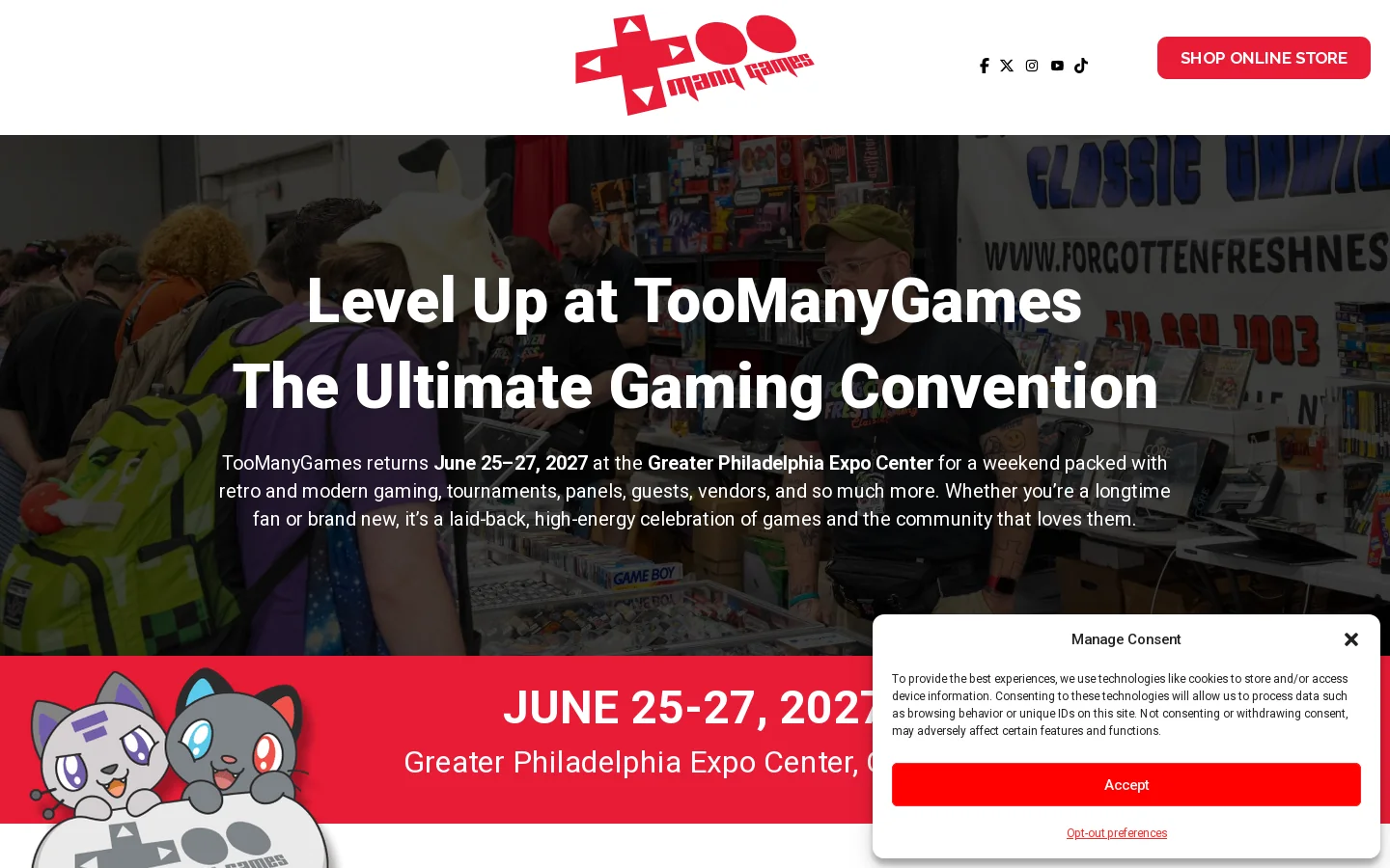 TooManyGames 2026 Homepage screenshot