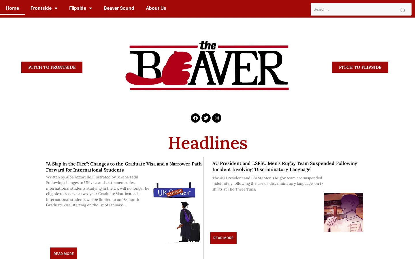 Home - Homepage screenshot