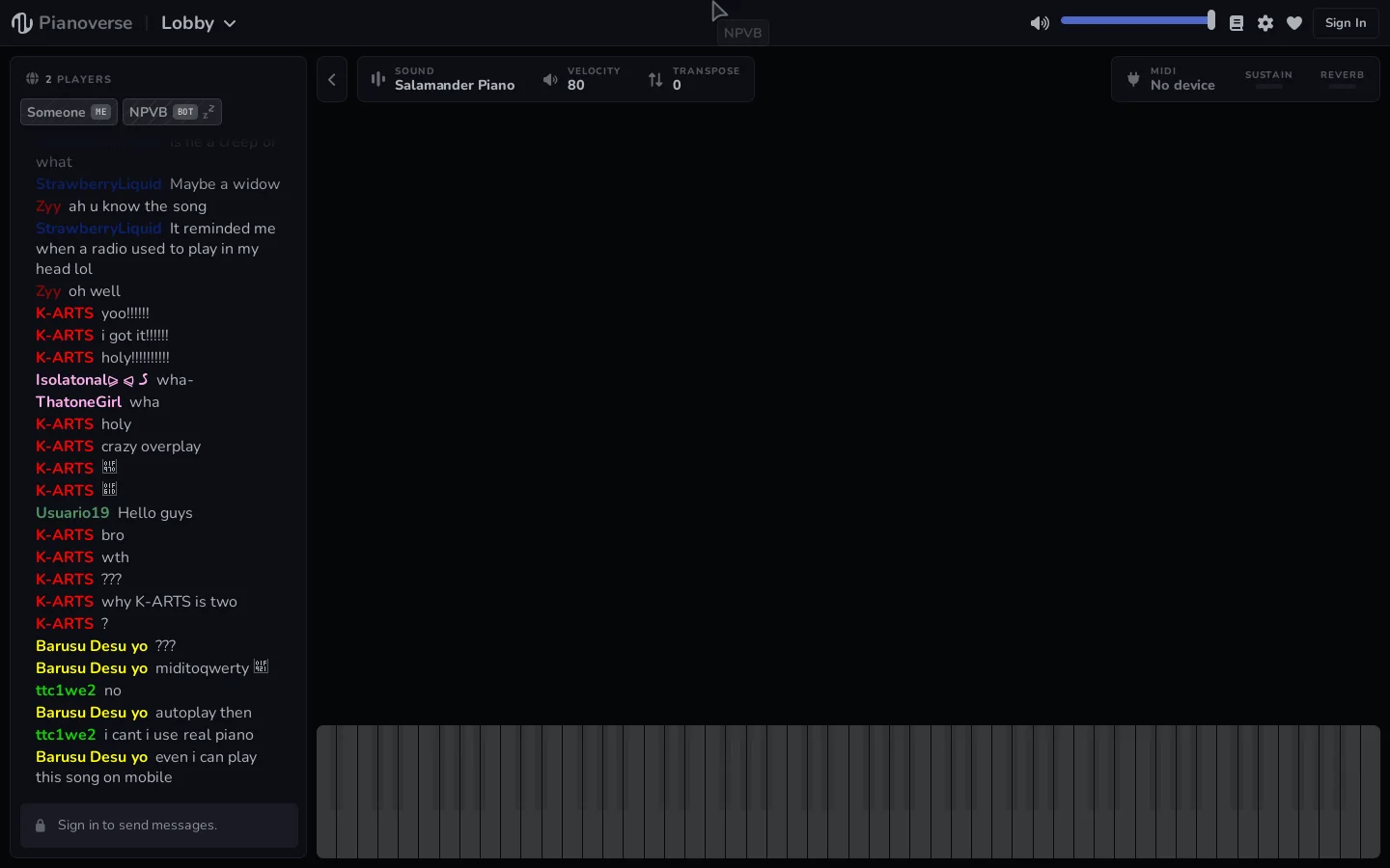 Pianoverse Homepage screenshot