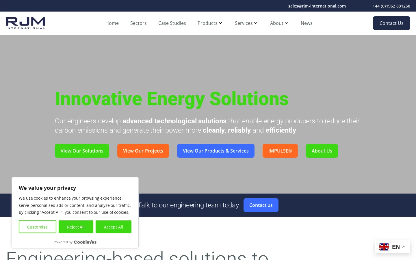 RJM International Homepage screenshot