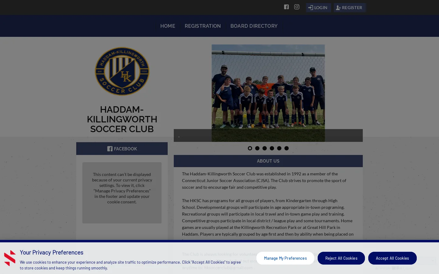 HK Soccer Club > Home Homepage screenshot