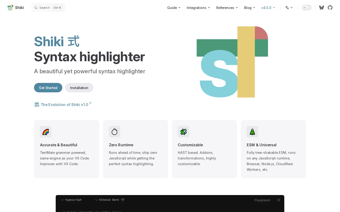Shiki Homepage screenshot