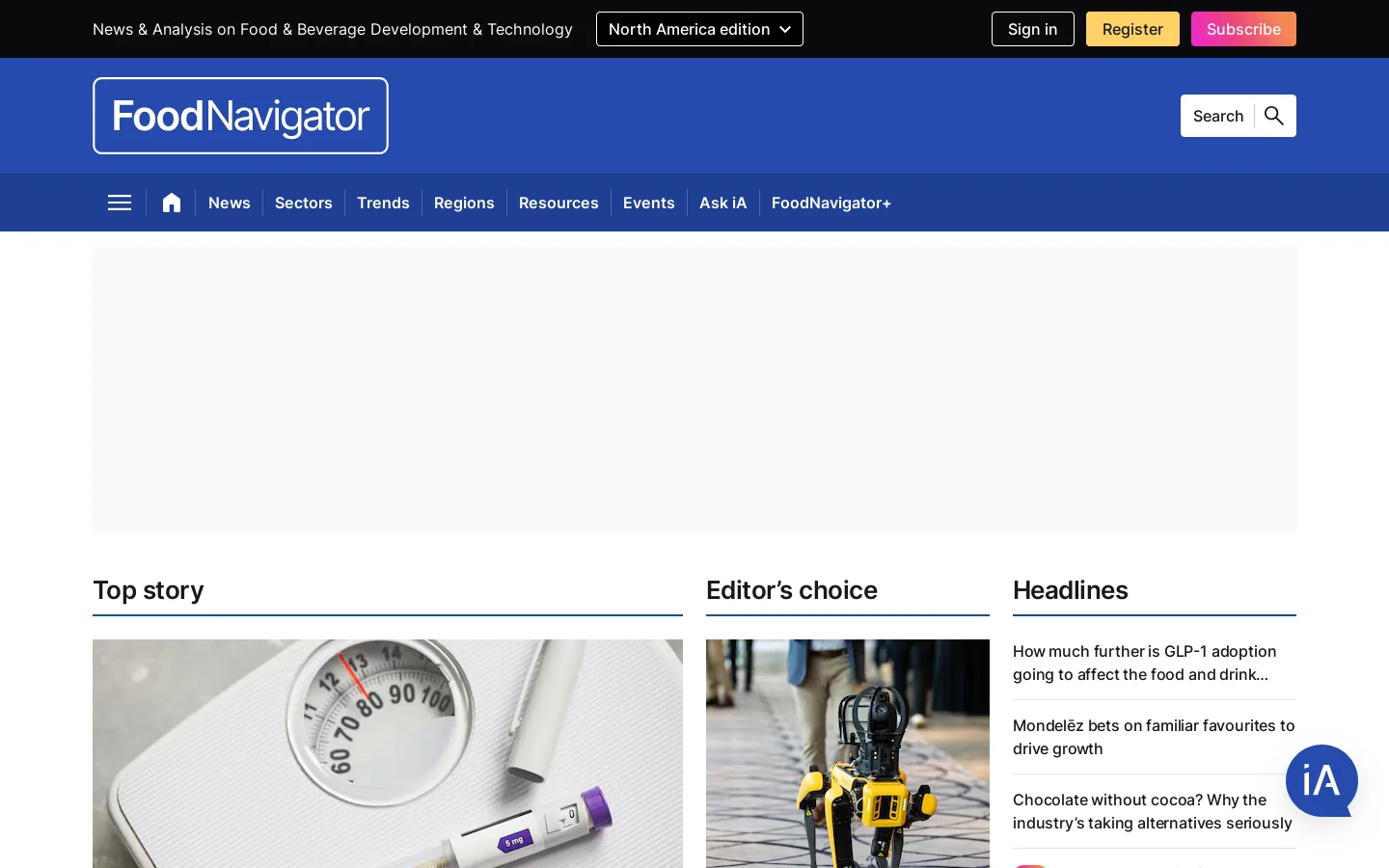 Food Ingredients & Food Science - Additives, Flavours, Starch Homepage screenshot
