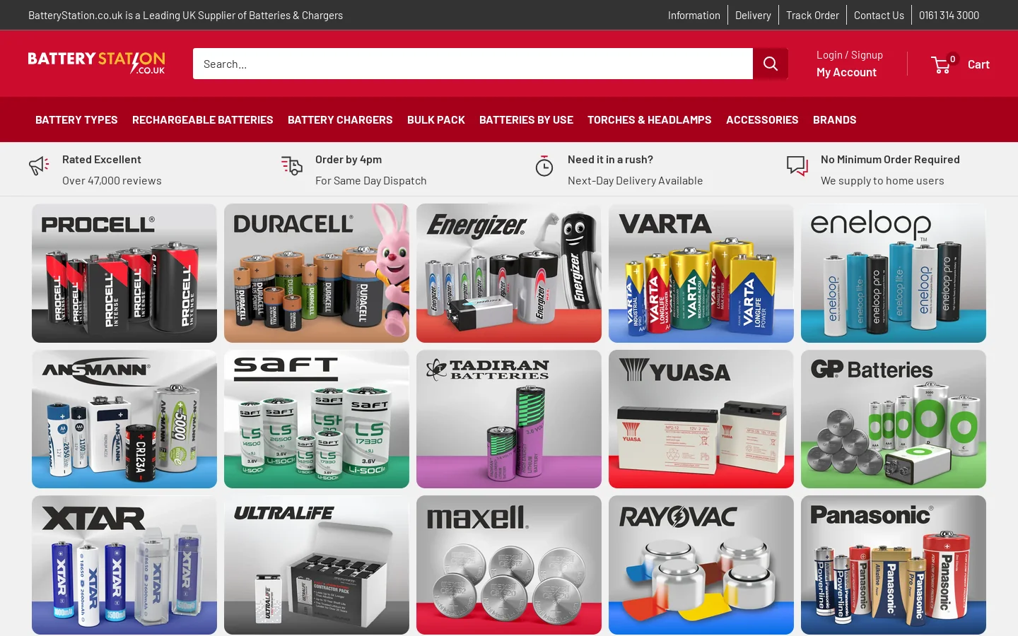 Batteries from Leading Brands at Discounted Prices Homepage screenshot