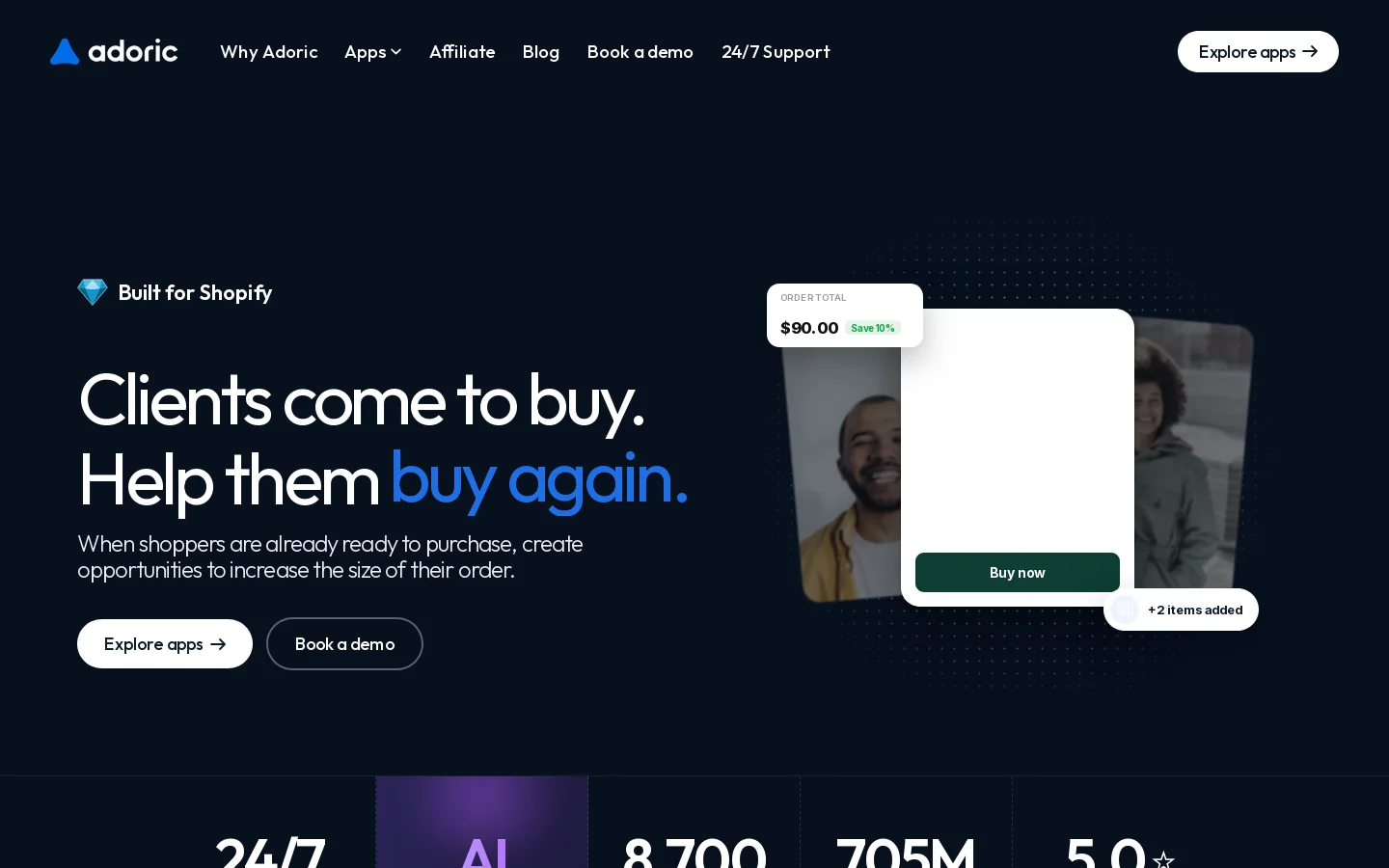 Adoric Homepage screenshot
