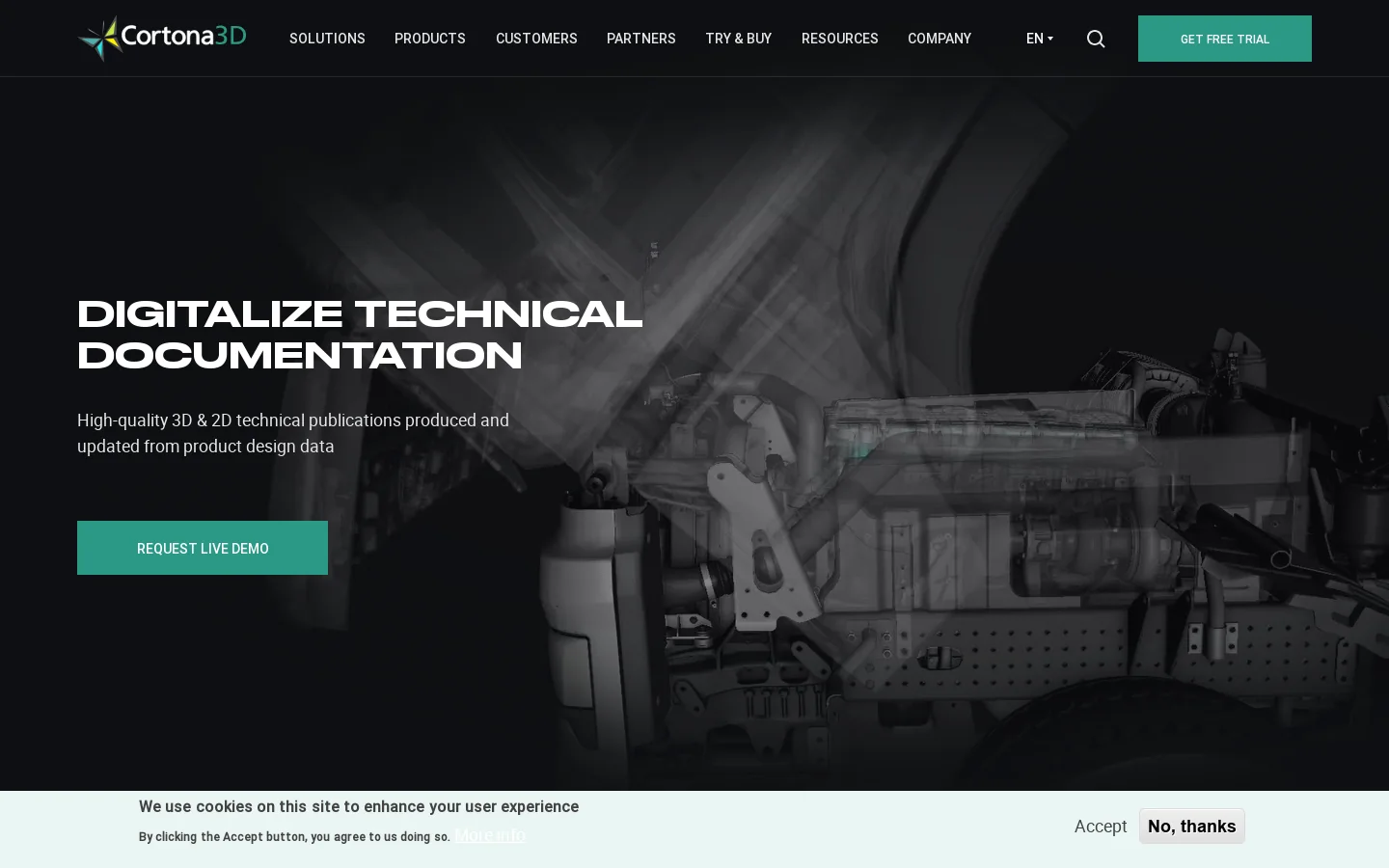 Cortona3D Homepage screenshot