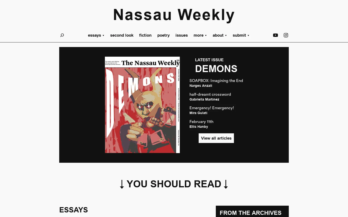 Nassau Weekly Homepage screenshot