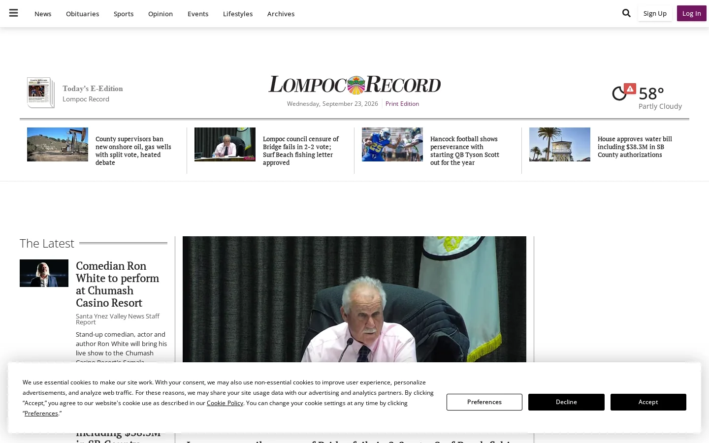 Lompoc Record Homepage screenshot