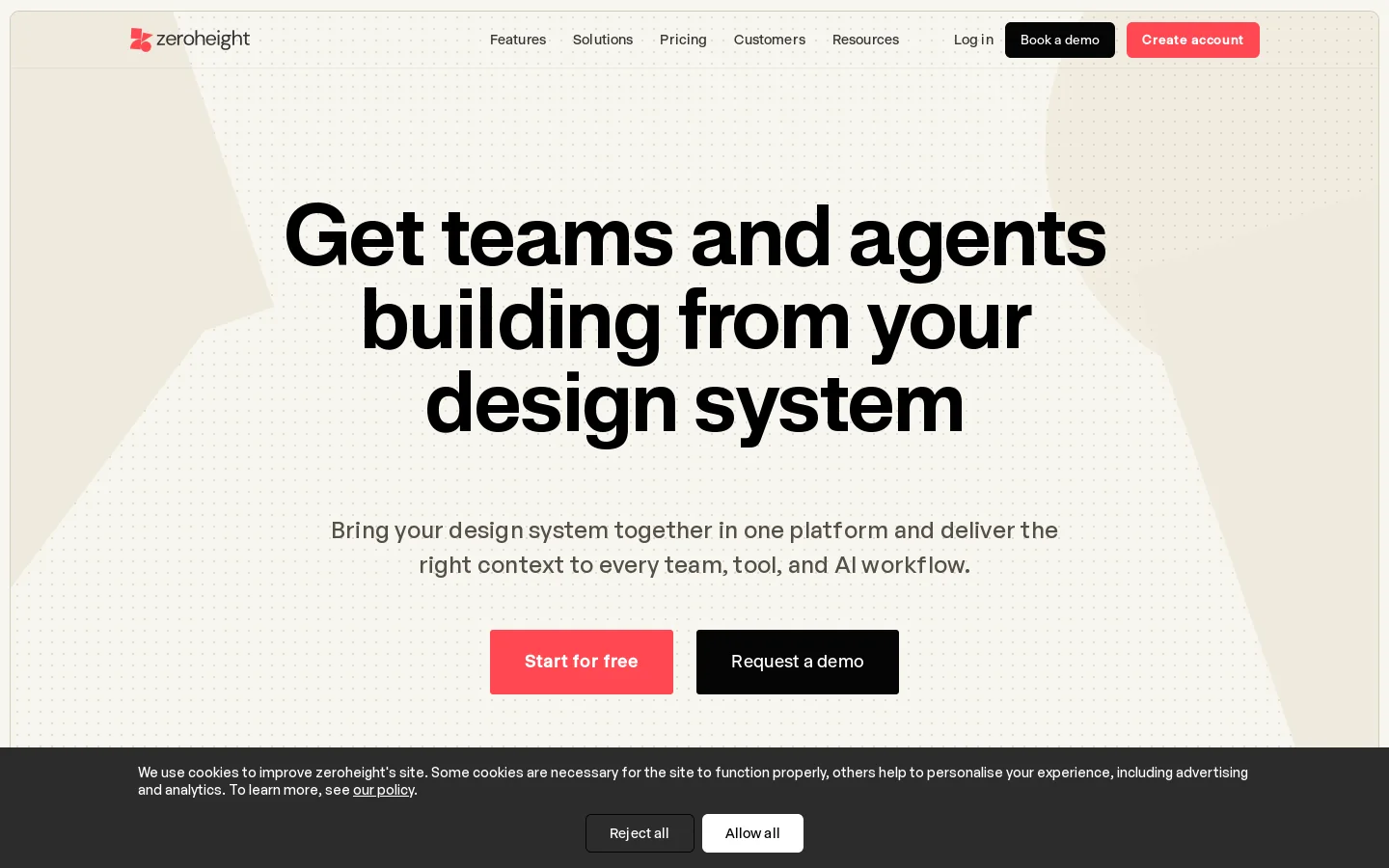 zeroheight Homepage screenshot