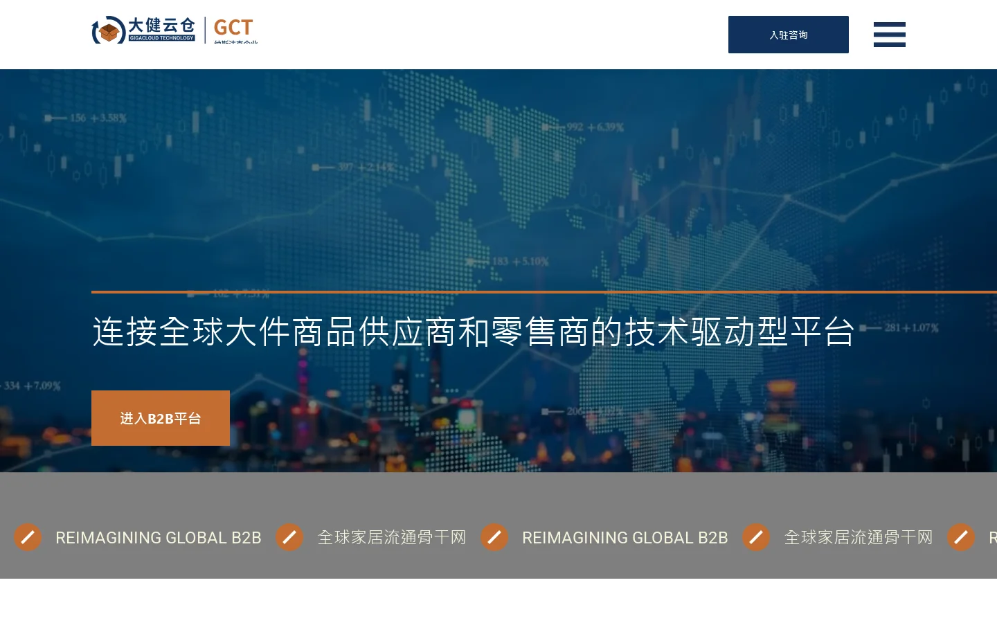 大健云仓 - 全球家居流通骨干网 Homepage screenshot