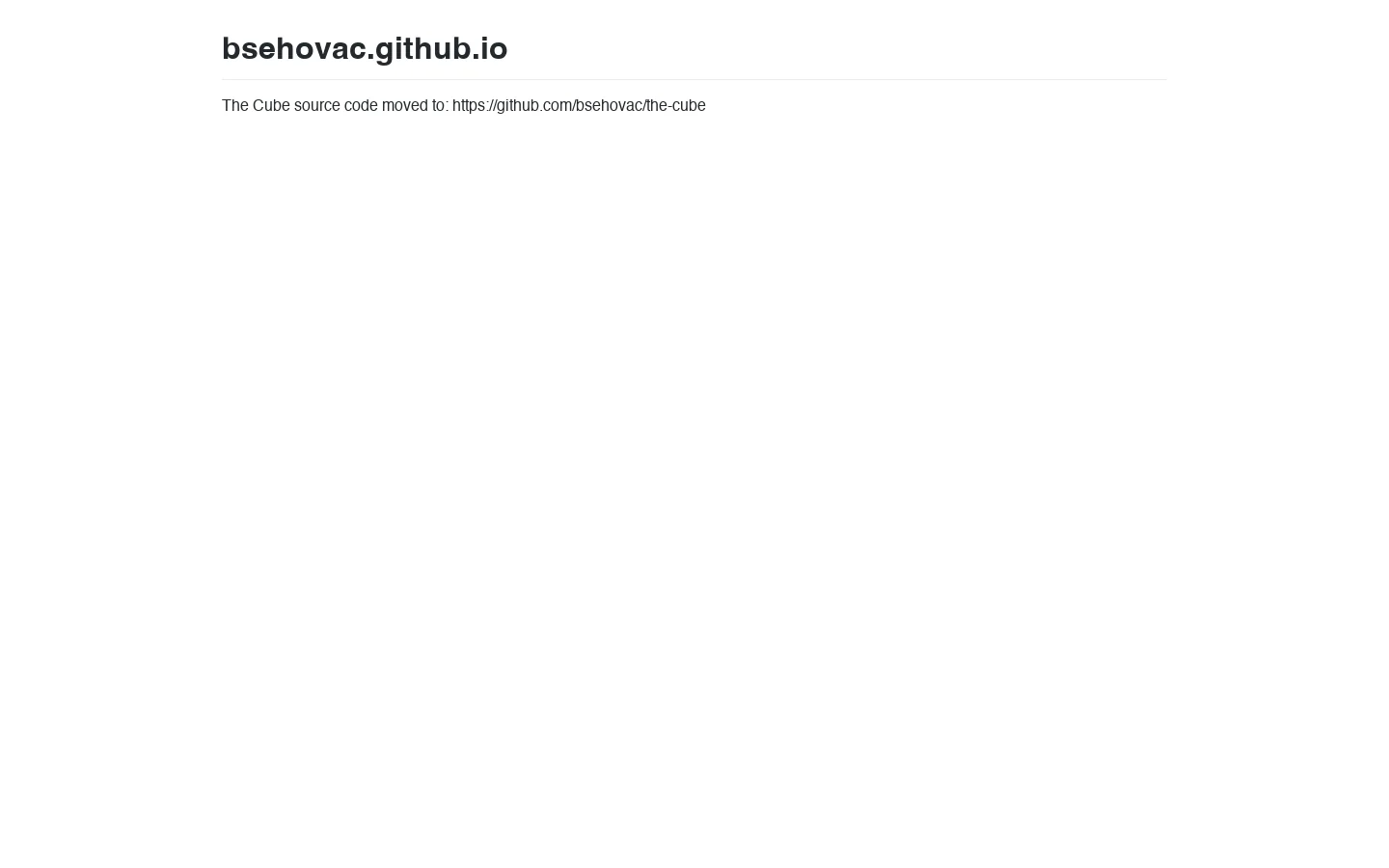 bsehovac.github.io Homepage screenshot