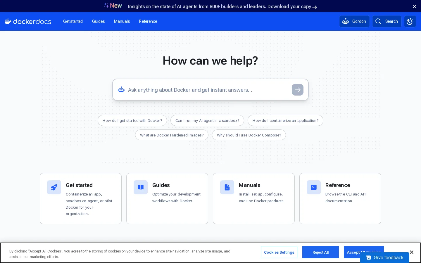 Docker Docs Homepage screenshot