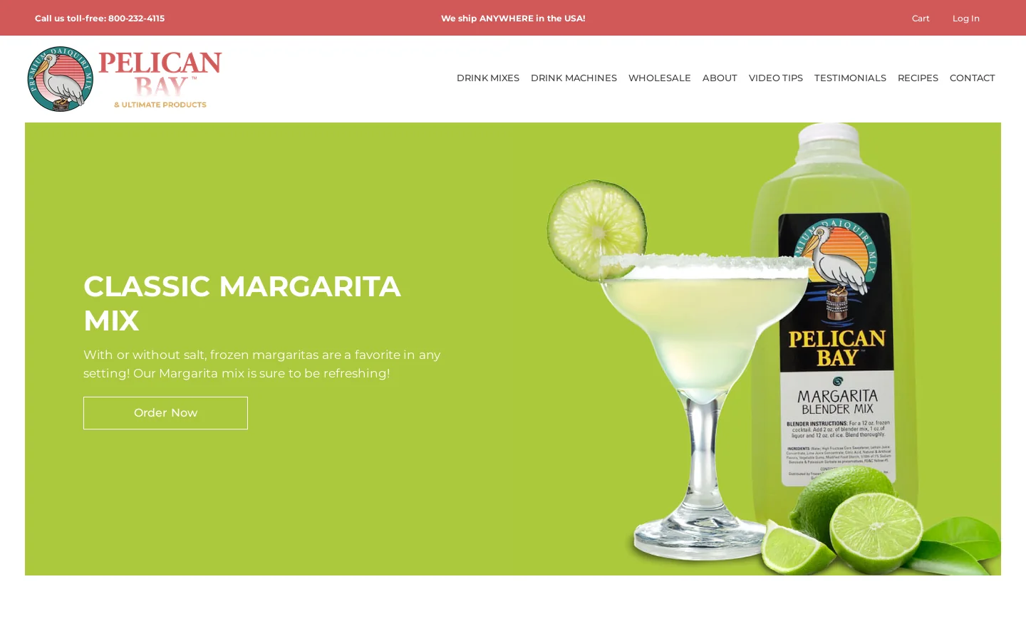 Frozen Drink Flavor Mixes and Frozen Drink Machines | Pelican Bay | Frozen Drink Flavor Mixes and Frozen Drink Machines Homepage screenshot