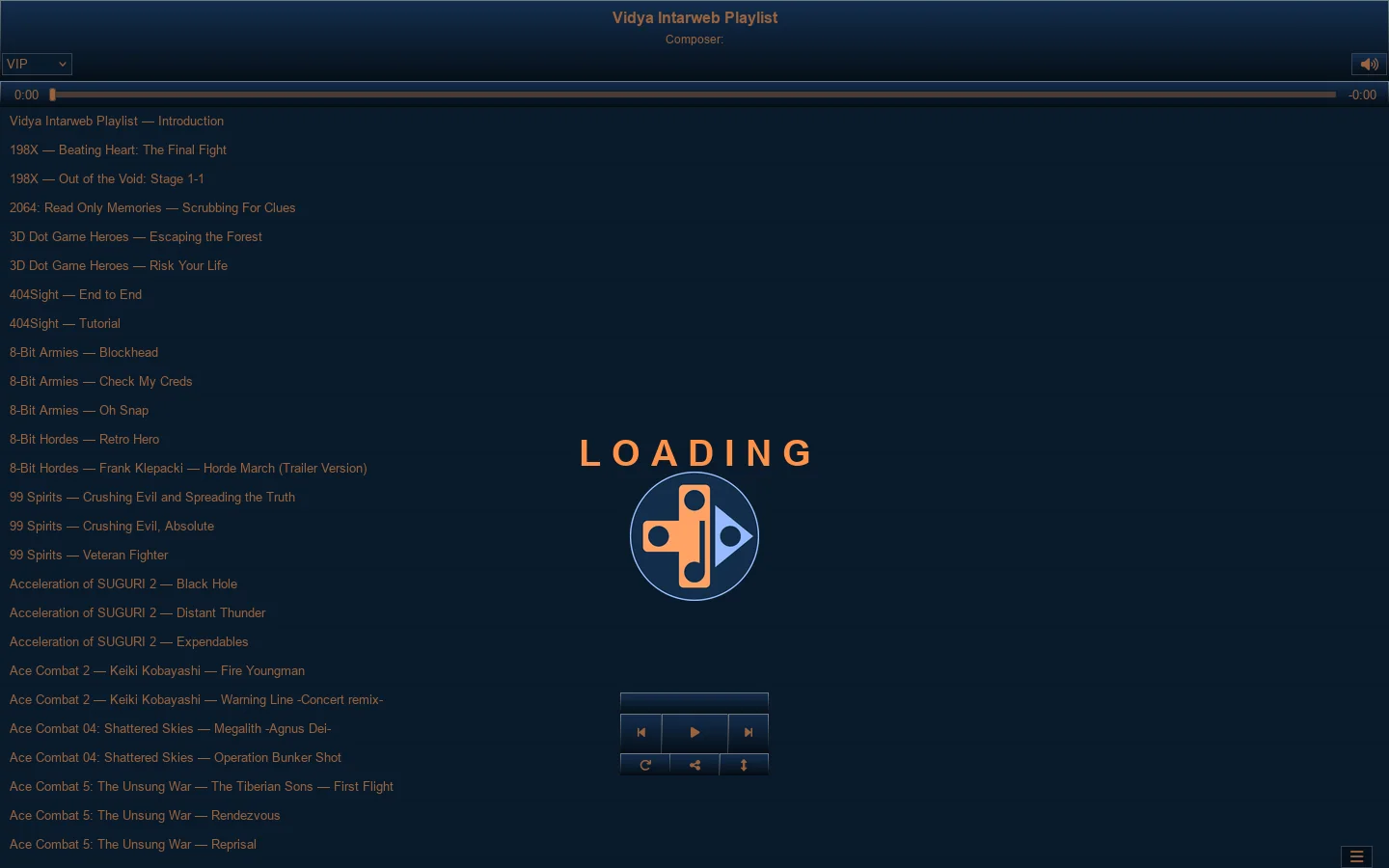 Vidya Intarweb Playlist | Video Game Music Homepage screenshot