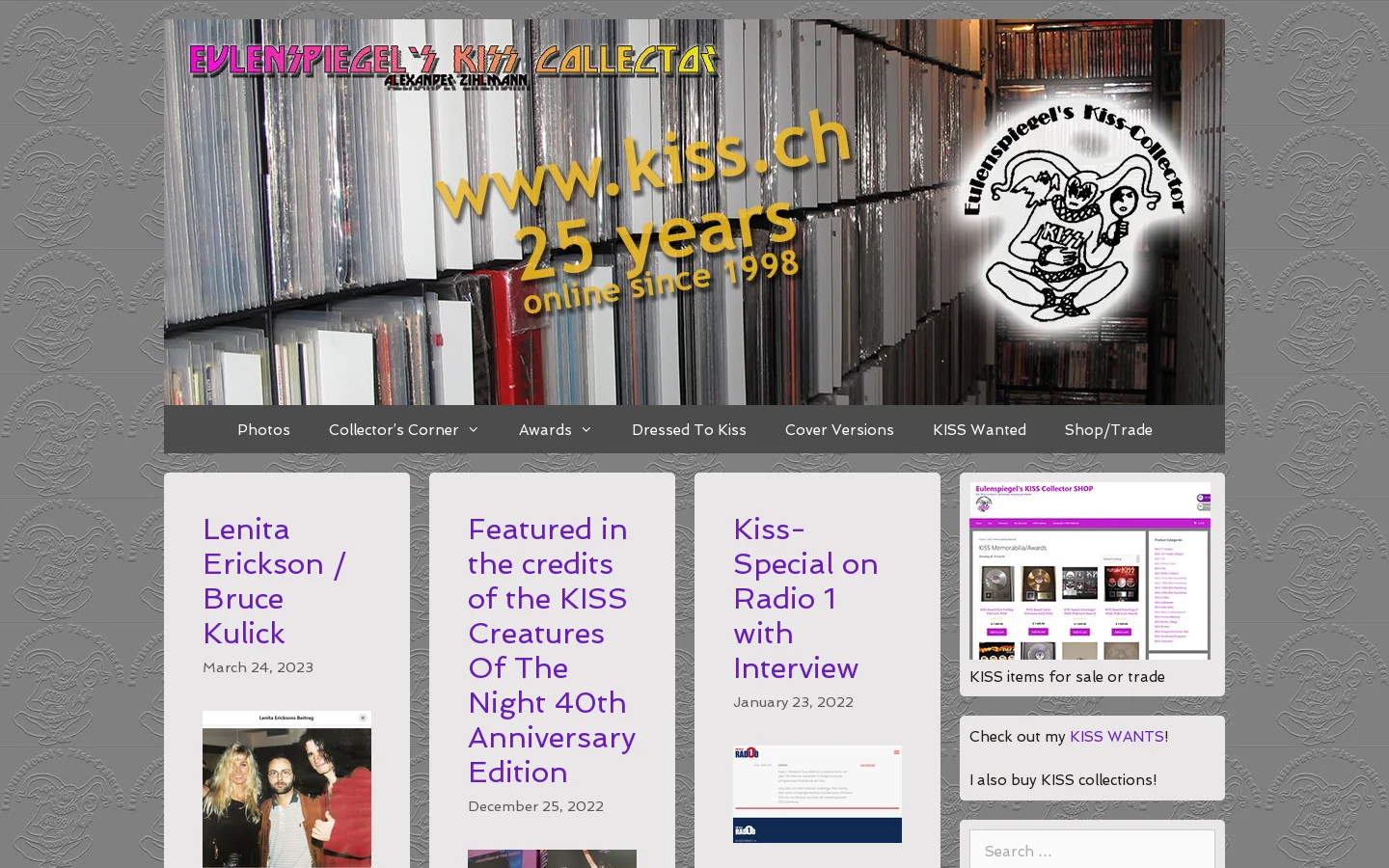 KISS Homepage screenshot