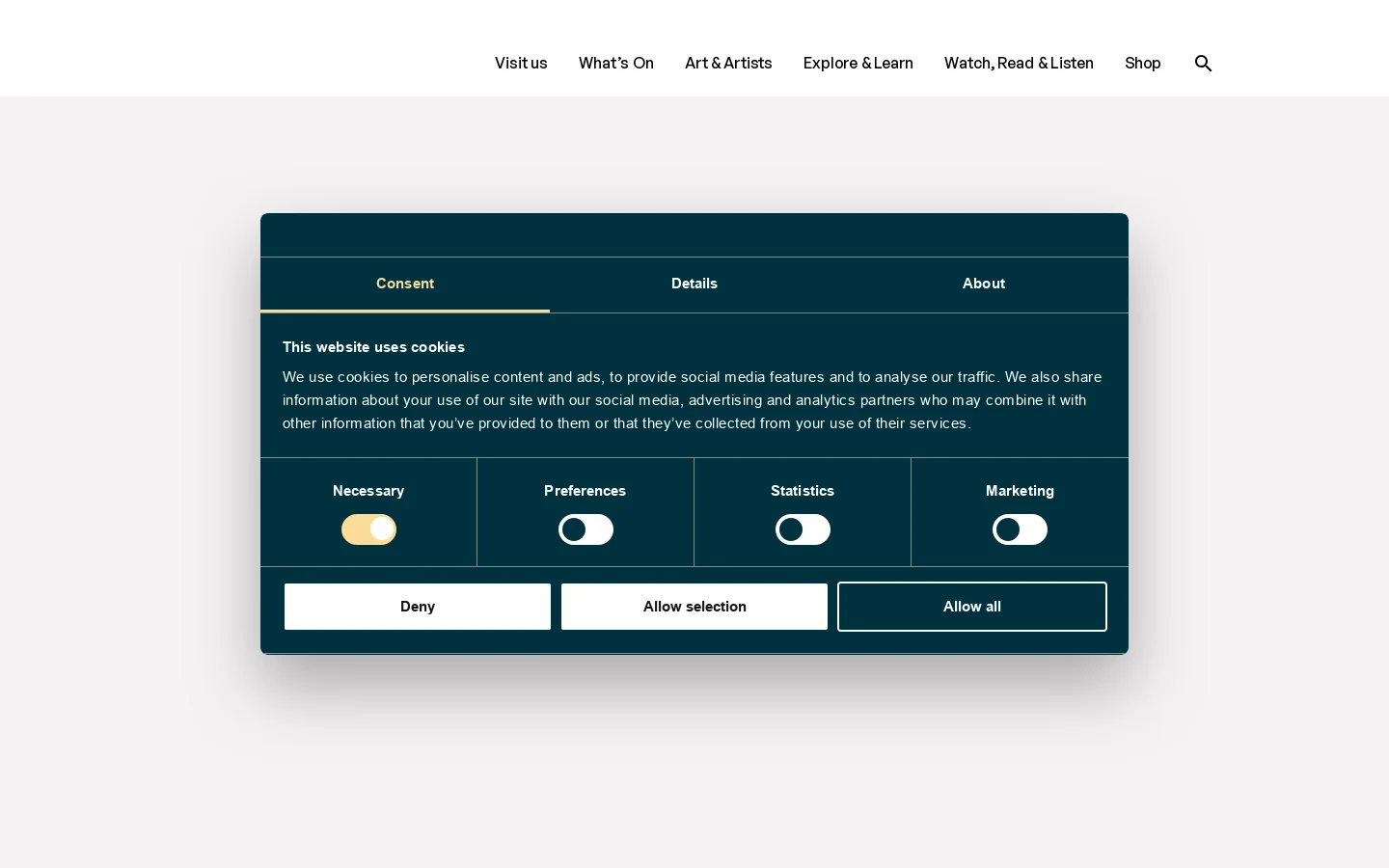 Hugh Lane Gallery Homepage screenshot
