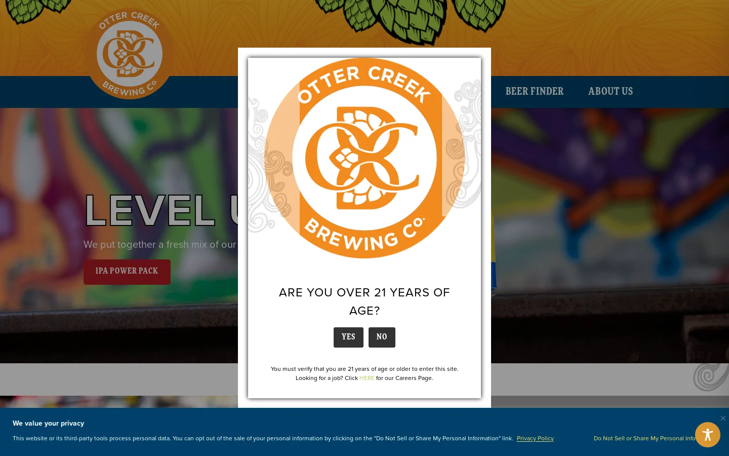 Otter Creek Brewing Co Homepage screenshot