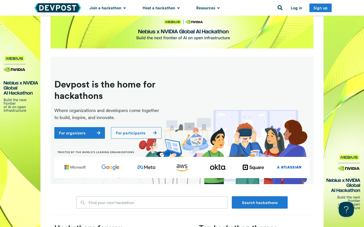 Devpost Homepage screenshot