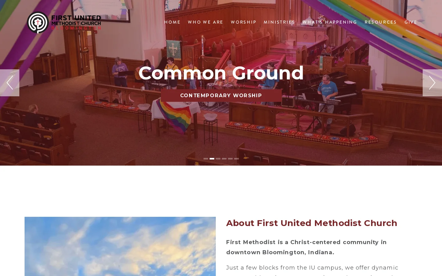 First United Methodist Church Homepage screenshot