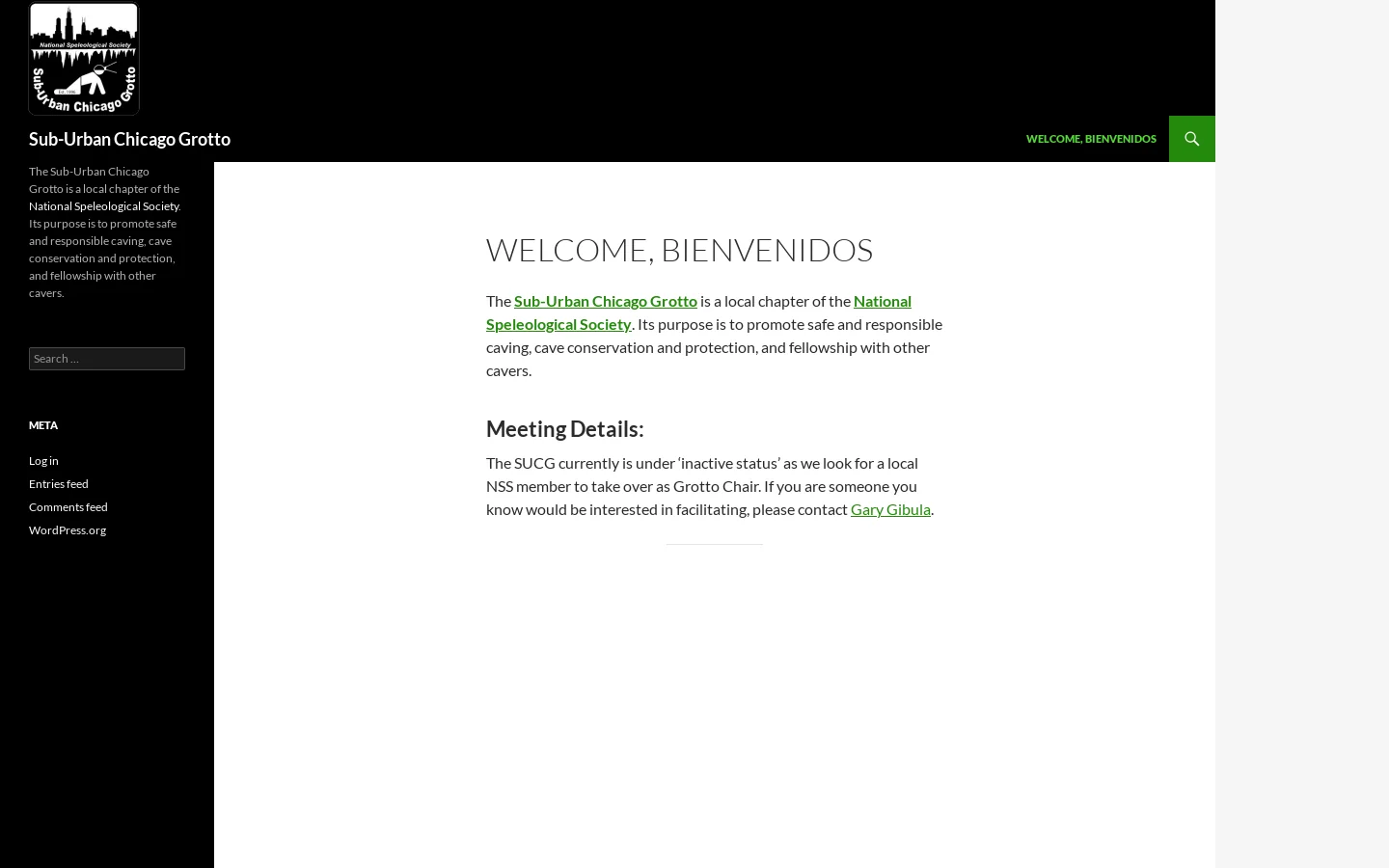 Sub-Urban Chicago Grotto Homepage screenshot