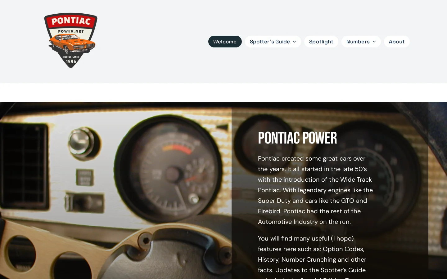 PontiacPower Homepage screenshot