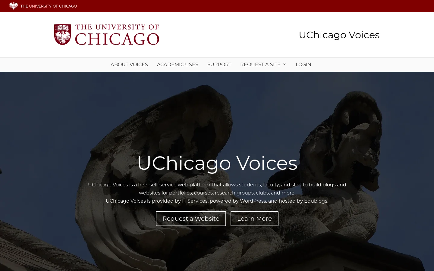 UChicago Voices | A platform for sharing your voice Homepage screenshot