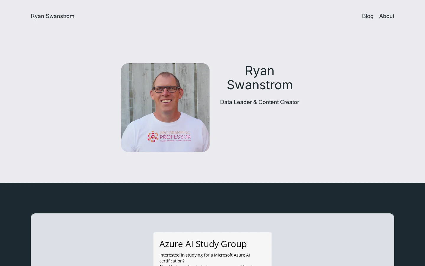 Ryan Swanstrom Homepage screenshot