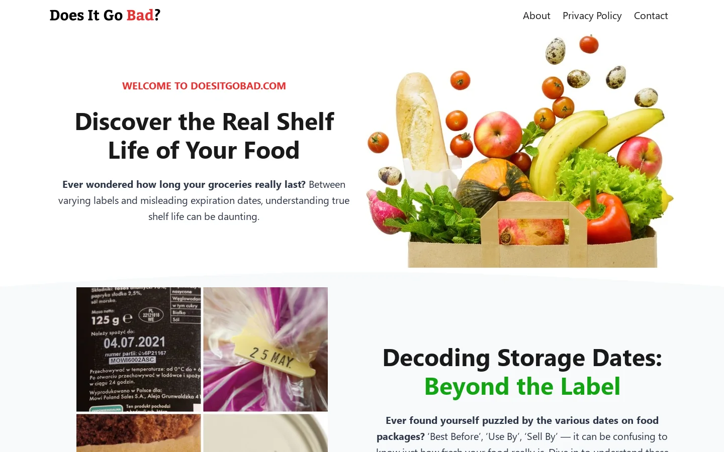 DoesItGoBad.com Homepage screenshot