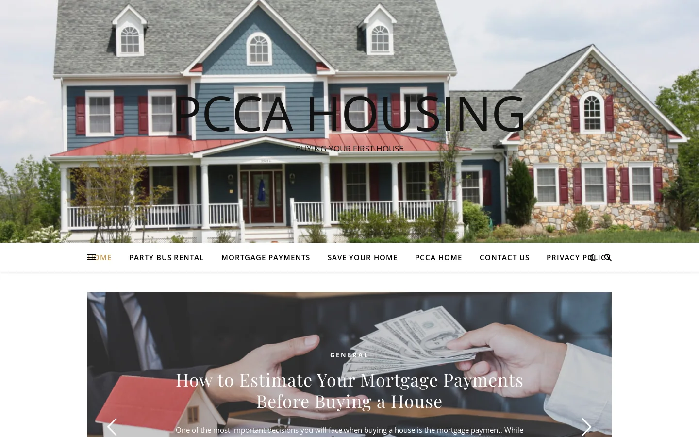 PCCA HOUSING Homepage screenshot