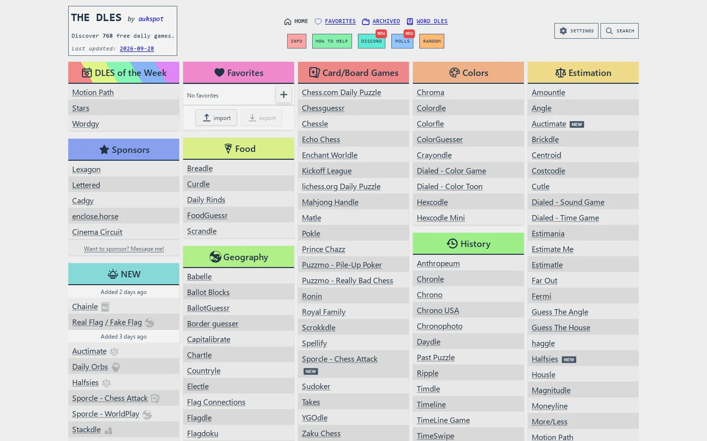 The Dles - Discover 700+ Free Daily Games | Wordle, Connections & More Homepage screenshot