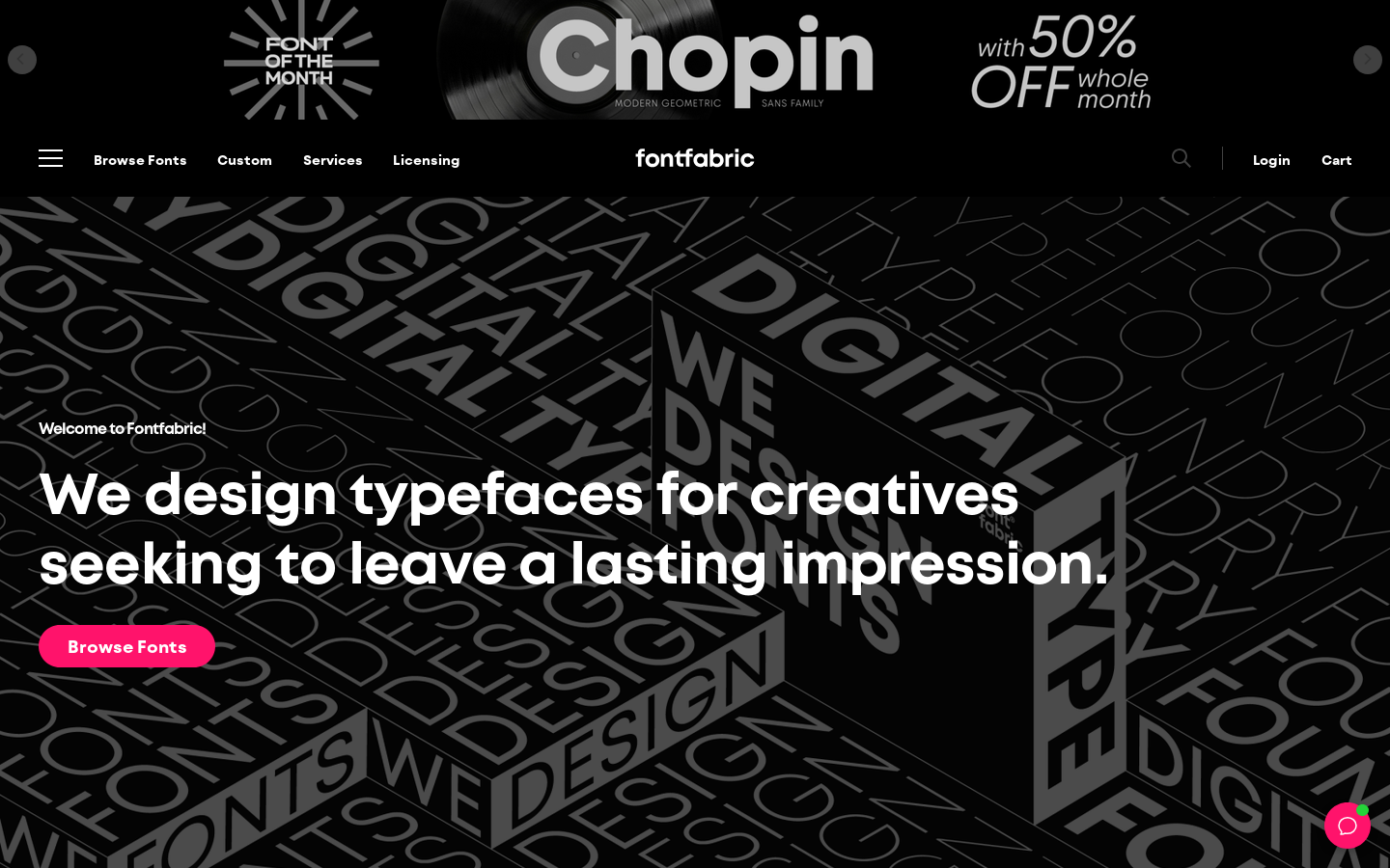 Fontfabric™ Homepage screenshot