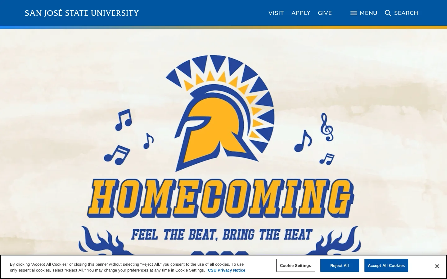 San José State University Homepage screenshot