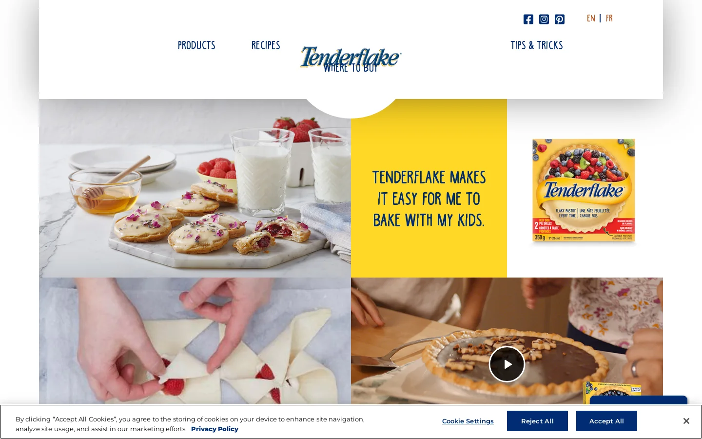 Tenderflake Canada Homepage screenshot