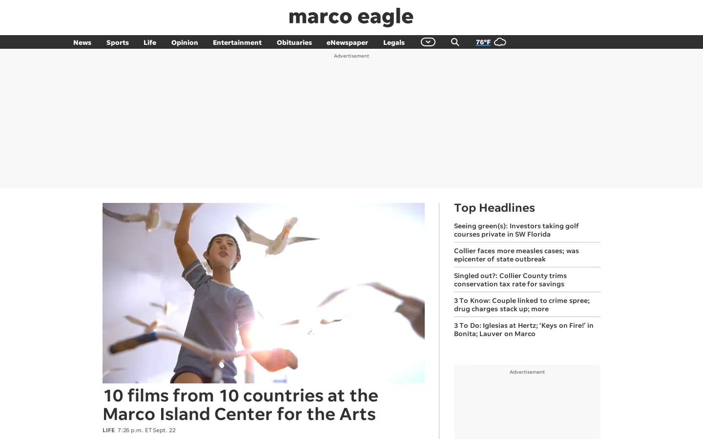 Marco Eagle Homepage screenshot