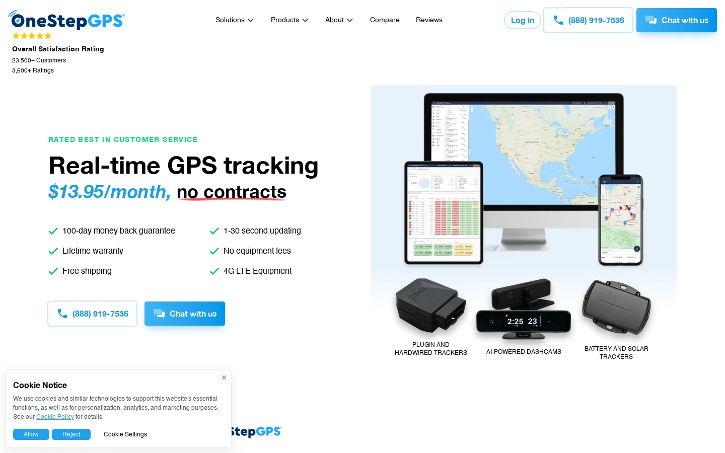 One Step GPS Homepage screenshot