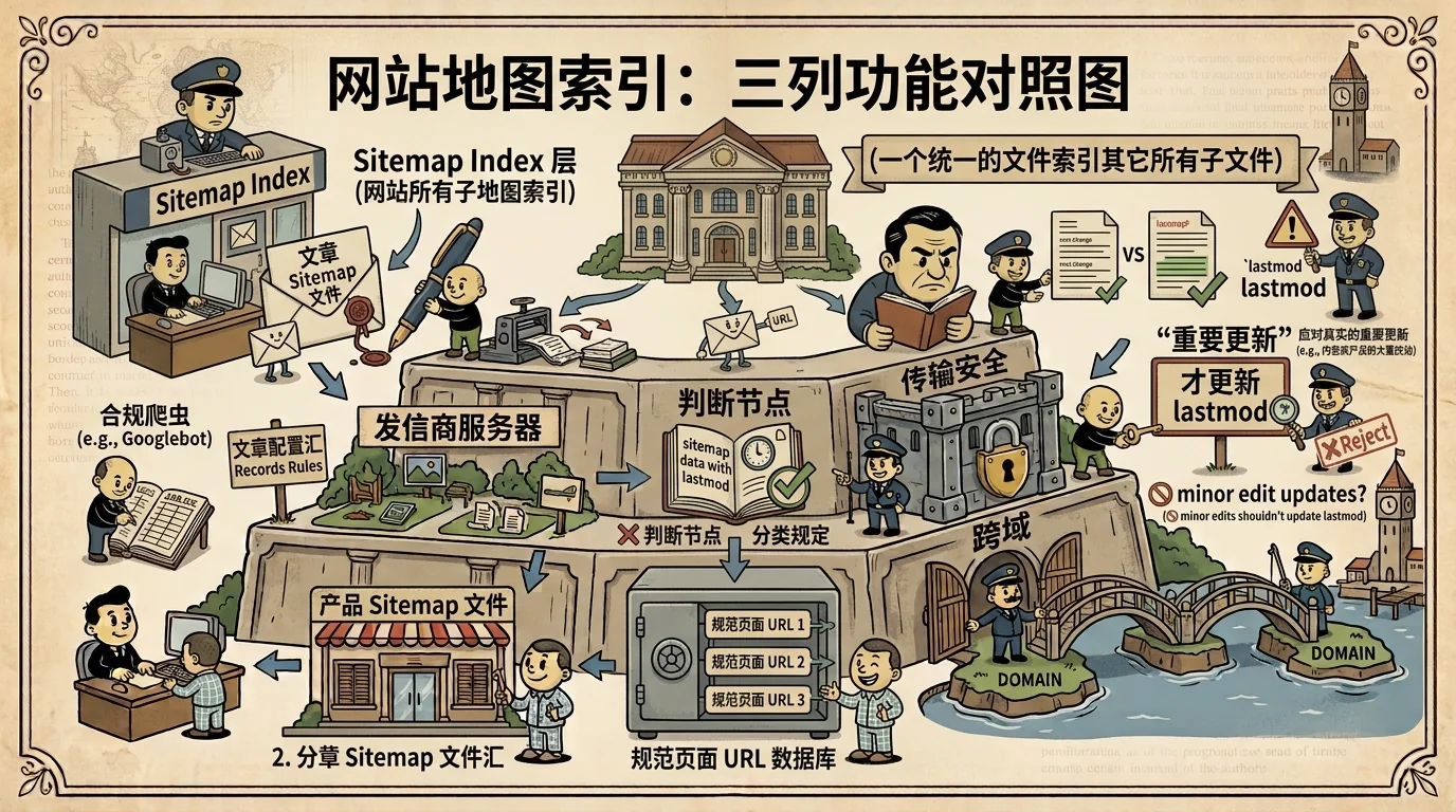 A large website using a sitemap index to organize several sitemap files